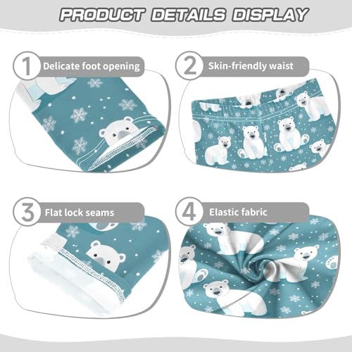 senya Girls Printed Leggings Yoga Pants Polar Bear Snow Pattern for Kids in 4t to 10 Years, 4T3