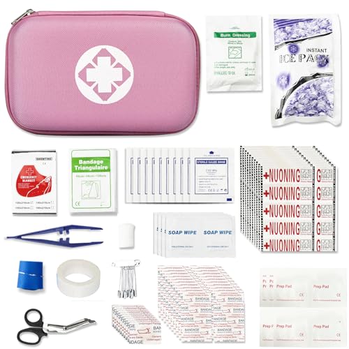 276-teiliges kleines Reise-Erste-Hilfe-Set für Unternehmen, Erste-Hilfe-Notfallset, Rucksackreisen, wichtige Gegenstände, Trauma-Überlebenskits für Abenteuer im Freien, Rosa AMORNING – Bild 3
