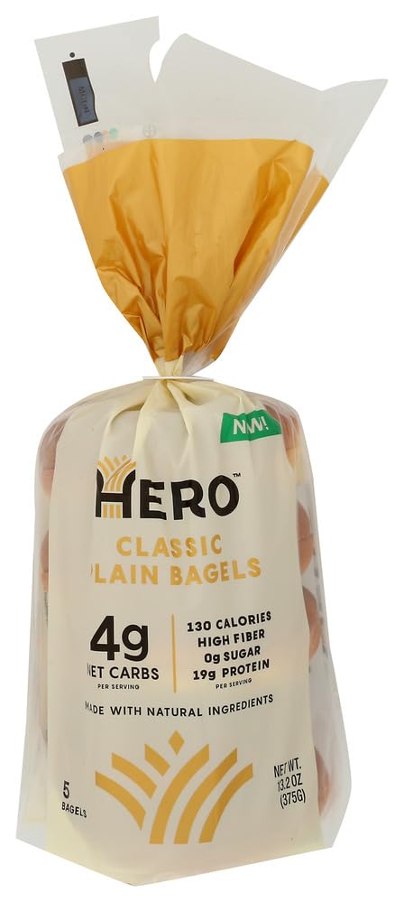 Hero Bread Classic Plain Bagels, 13.2 Oz