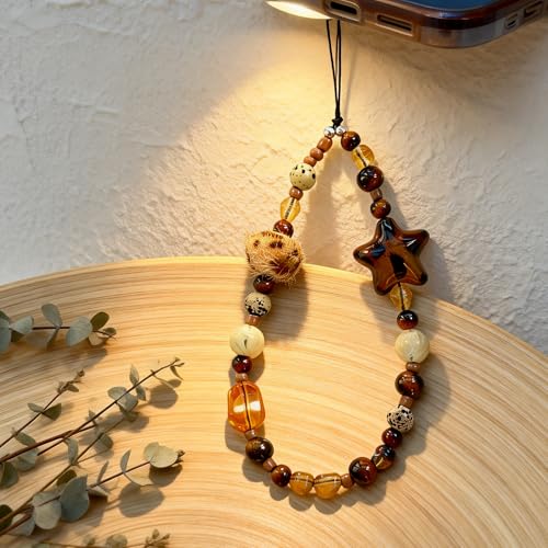 Image of Cute Beaded Camera Wrist Strap for Phone, Digital Camera Charm Lanyard, Pearl Beaded Chain for Bag Keychain Gift
