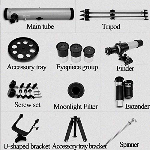 Telescopio astronómico refractor 70 mm con trípode portátil miniatura 5