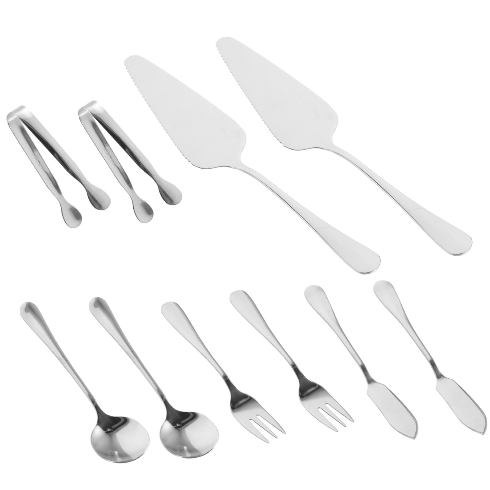 HOLIDYOYO 16pc Cake Serving Set Cake Spatula Forks Spoons Tongs Baking Tool for Home Professional Use
