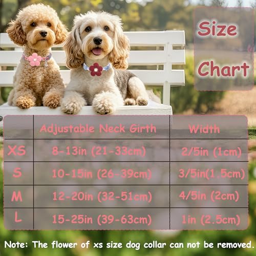 Small Dog Collar with Flower, Cute Dog Collars for Small Dogs with Bell - image 8