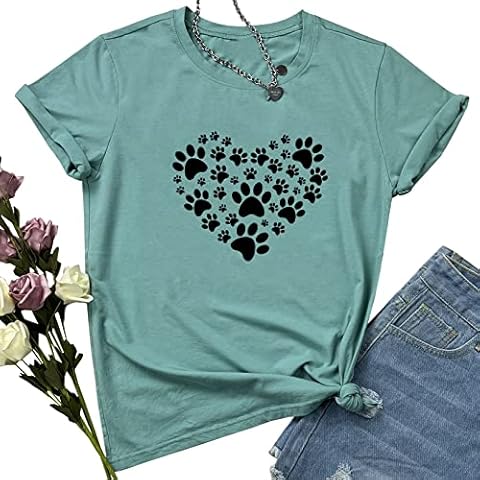 LOOKFACE Women Cute Graphic Shirts Light Green Large Cover