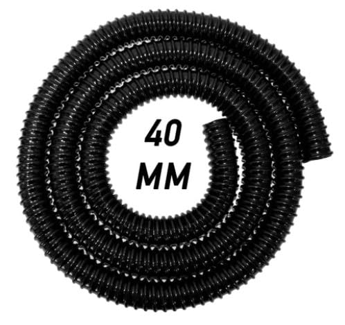 40mm x 1meter Flexible Pond Hose Corrugated Pipe with 2 Clips - Durable Solution for Connecting Pond Pumps, Filters, and Other Pond Equipment