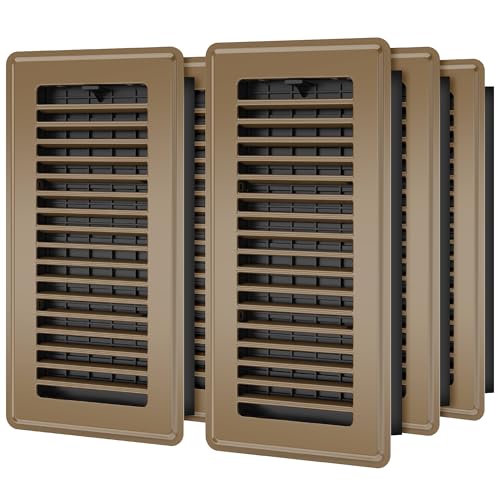 HQZHQZ Floor Register 4x10, 6 Pack Floor Vent Covers for Home Floor Heavy Duty Steel Walkable Floor Vents Air Vent Covers for Sidewall and Floor