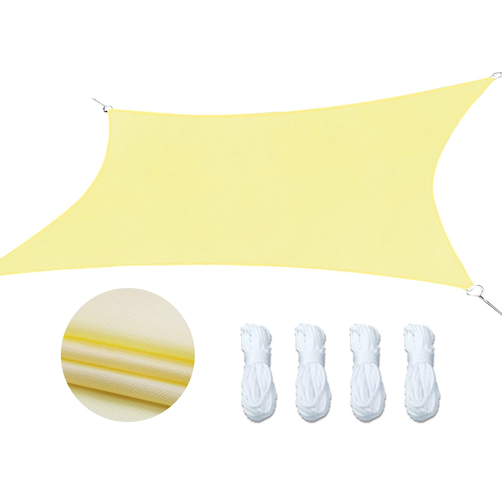Filet d'ombrage beige 5x4m pour protection solaire de jardin et terrasse extérieure