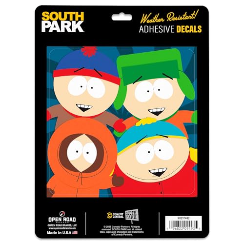 South Park Autocollant en vinyle – Kyle, Stan, Cartman et Kenny pour ordinateurs portables, fenêtres et plus encore