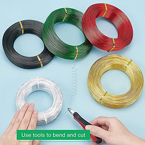 Image of Beadsnfashion 10 Meters Aluminium Craft Wire for Art & Craft, Jewellery Design, Wire Wrapping, Flower Decoration, Floral Arrangement and DIY Handmade Projects (Green, 1.5 MM)