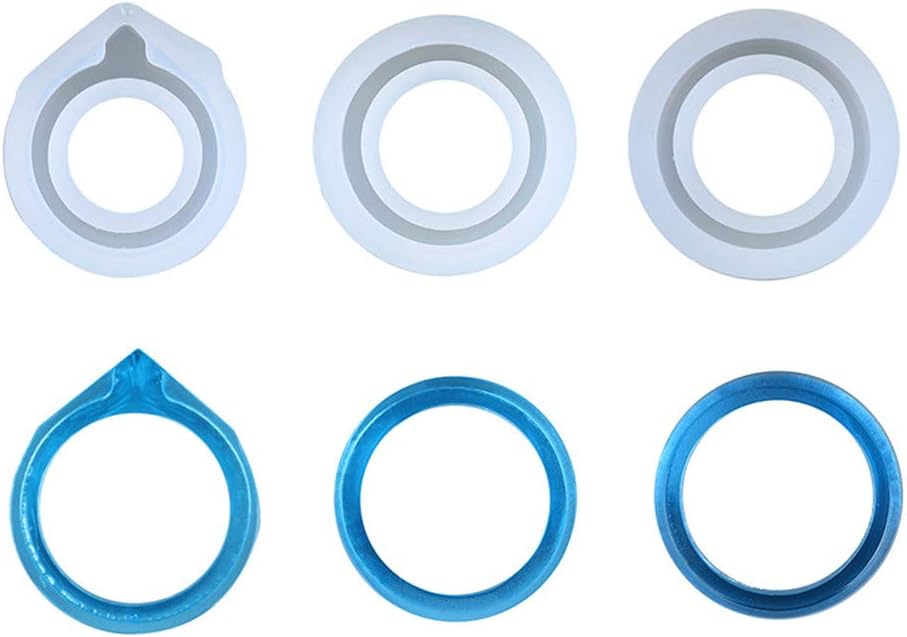 Ring Resin Molds Kit by Garloy,3 Pcs Silicone Molds for Epoxy Resin.The Epoxy Resin Mold Supplies is Very Suitable for DIY Jewelry Resin Casting