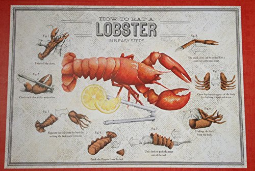 48 Lobster - How to Eat in 8 easy steps - Placemats 48 Sheets Paper Disposable
