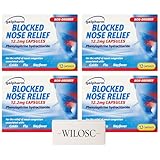 Blocked Nose Relief Capsules – 4 x 12 Pack (48 Capsules) Eases Nasal Congestion | Cold & Flu Symptom Relief | Sinus Relief |