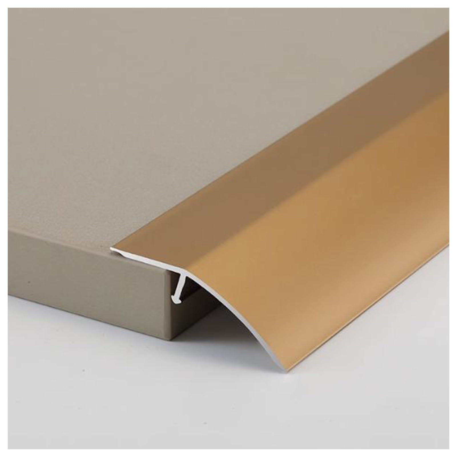 Xyueru Brass Aluminum Floor Transition Strip, 90Cm Door/Tile/Carpet To Tile Transition Strip, Non Slip Threshold Strip Doorway Flooring Reducer Fit Height 1.2-2Cm(Brass)