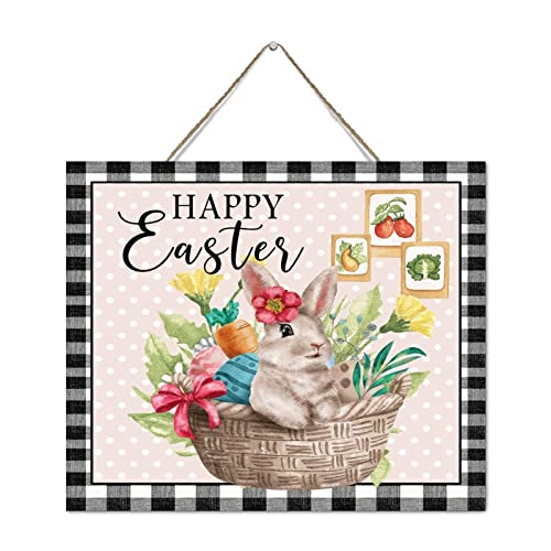 Panneau décoratif en bois vieilli Happy Easter 25x30 cm - 3