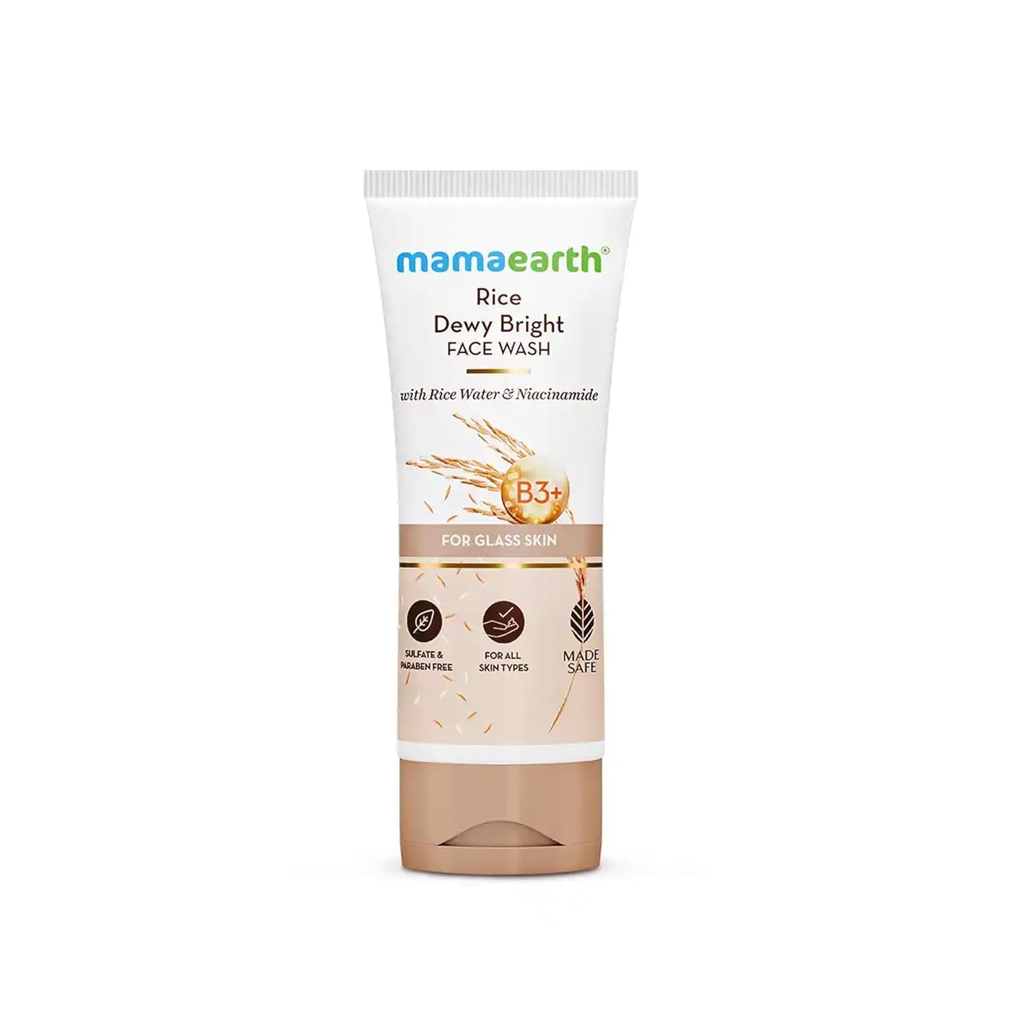 Mamaearth Rice Dewy Bright Face Wash With Rice Water & Niacinamide for Glass Skin | For Hydrated & Even skin Tone | Glowing & Brightening | Korean skin Care Product | For All skin Types | For Men & Women | 100 ml Mamaearth Rice Dewy Bright Face Wash With Rice Water & Niacinamide for Glass Skin | For Hydrated & Even skin Tone | Glowing & Brightening | Korean skin Care Product | For All skin Types | For Men & Women | 100 ml