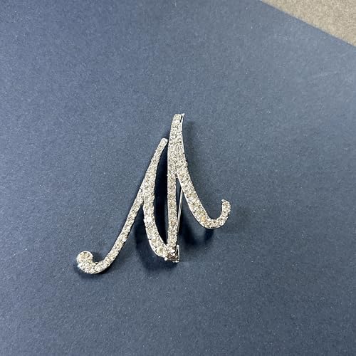 Image of Rhinestone Initial Brooch Pin for Women, Alphabet Gold Letter Brooch A-Z with Crystal, Metal Pin for Hat Bag Dress Suit Accessory for Men