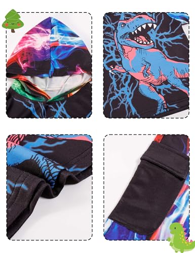 Image of Toddler Boy Fall and Winter Clothes Long Trousers + Hooded Sweatershirts Dinosaur Suit Two-piece Set
