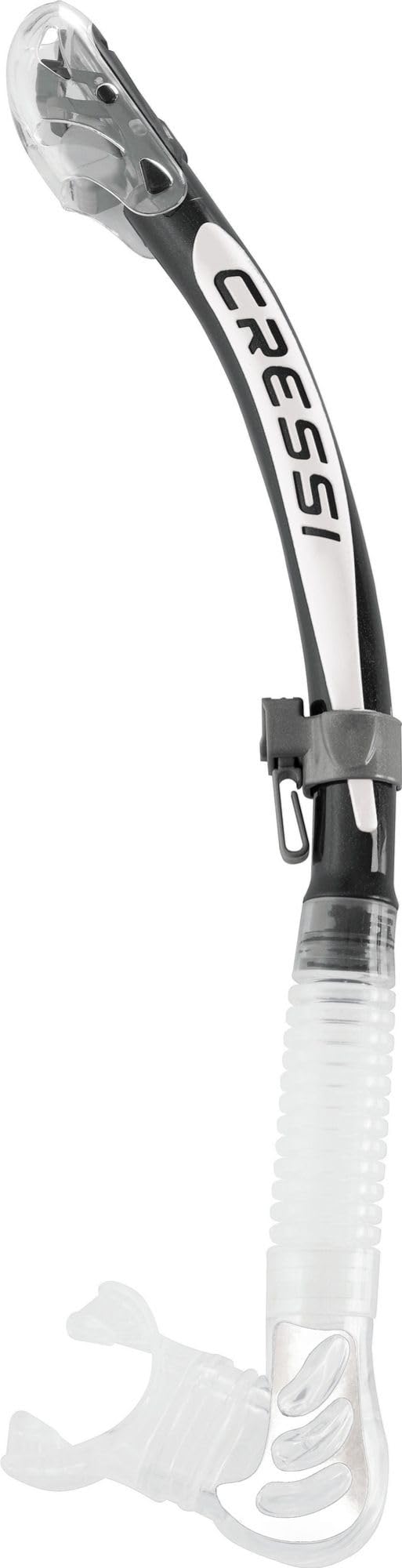 CRESSI Alpha Ultra Dry Snorkel Clear/Black/White - Snorkel Dry do nurkowania i snorkelingu, przezroczysta/czarna/biała, jeden rozmiar, uniseks dla dorosłych