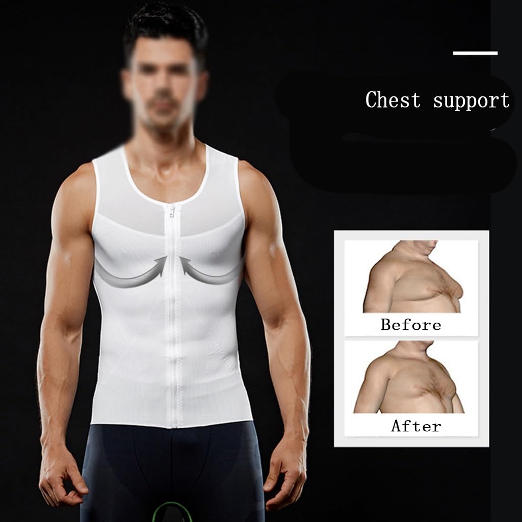 HLTYGWX Fajas para Hombres Control de Barriga Cuerpo Completo Adelgazante Body Cremallera Busto Abierto Esculpir