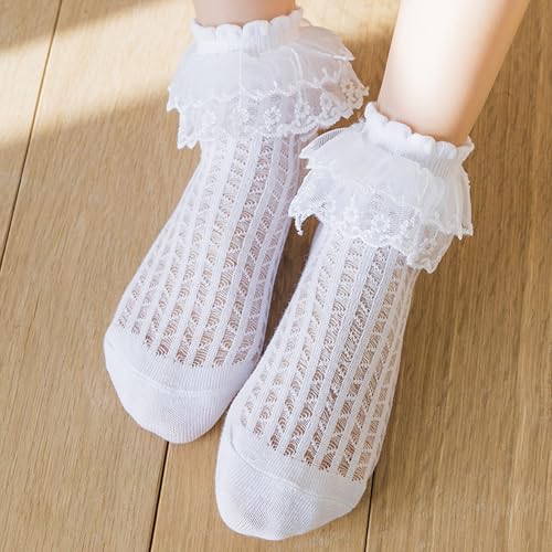 3 Pair Girls Cotton Socks Comfortable Hosiery For Infant Baby Ankle Delicate Lace Edging For Parties And Daily Sweet Dress4