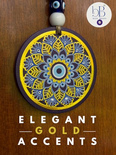 Image of Evil Eye Hanging for Home Decor, Turkish Nazar Wall Hanging, Handcrafted Ceramic Evil Eye Ornament with Jute Rope & Beads, Protection Door Hanging for Entrance, Balcony, Office & Housewarming Gift