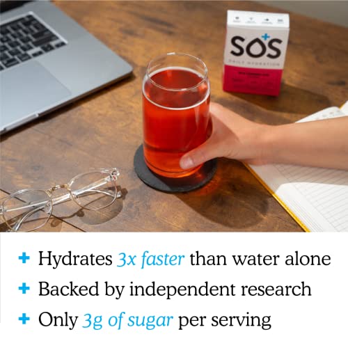 Image of SOS Hydration Electrolyte Powder Sticks | Low Sugar Rapid Hydration | Keto Friendly (8 Servings, Watermelon) (Pack of 2)