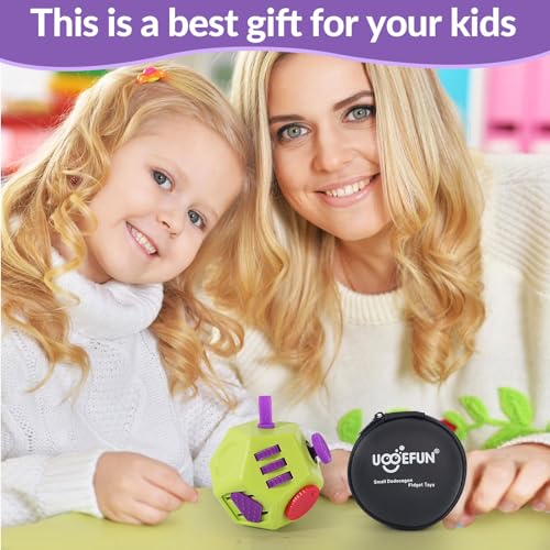 Image of UOOEFUN Mini Finger Cube Toys, Cool Fidget Toys for Kids Adults with Anxiety ADHD Autism and Relief Stress (Green)
