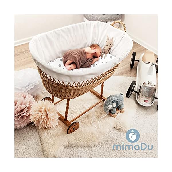mimaDu® Premium Spannbettlaken Kinderwagen, Baby Spannbetttuch, Stubenwagen Bezug, Kinderwagen Matratzenbezug, Bettlaken… – Bild 7