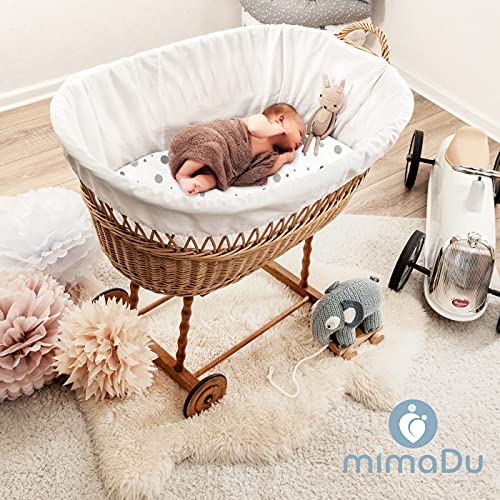 mimaDU® Premium hoeslaken voor kinderwagen, wieg overtrek, matrashoes voor kinderwagen, geschikt voor Babybay, origineel… - Afbeelding 7