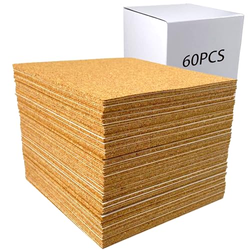 Liège autocollant 9,5 cm lot de 60 carrés de protection anti rayure