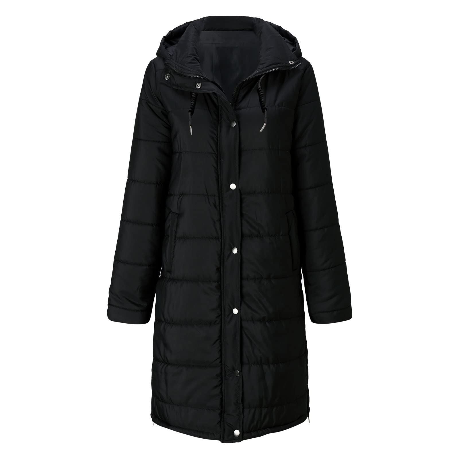 Générique Gilet Automne - Hiver - ExtéRieur Automne Hiver Doudoune Femme Sans Manches Parka Gilet Long À Capuche Femme Chaud Manteau En Duvet Fermeture éClair Couleur Unie Veste Longue Blouson #39