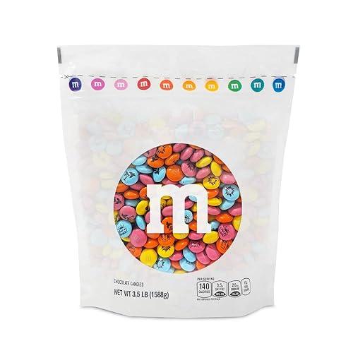 M&M'S Caramelos de chocolate con leche temáticos de verano, 2 libras de colores brillantes azul claro, naranja, amarillo y rosa oscuro M&M'S con