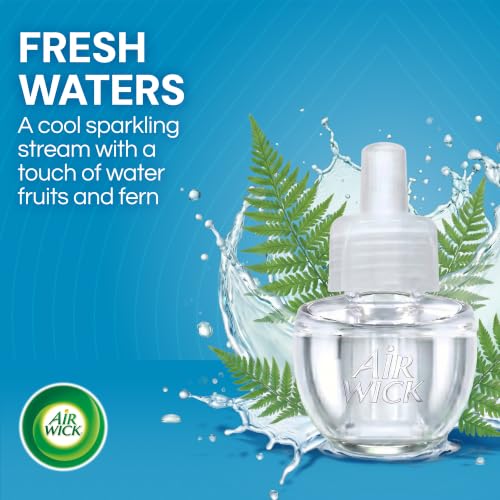 Image of Airwick Plug In Scented Oil Refill, Infused with Essential Oils, Plug In Air Fresheners for Home, Room Fresheners for Home Long Lasting, Plug In Refills, Home Essential, Fresh Waters,10 ct