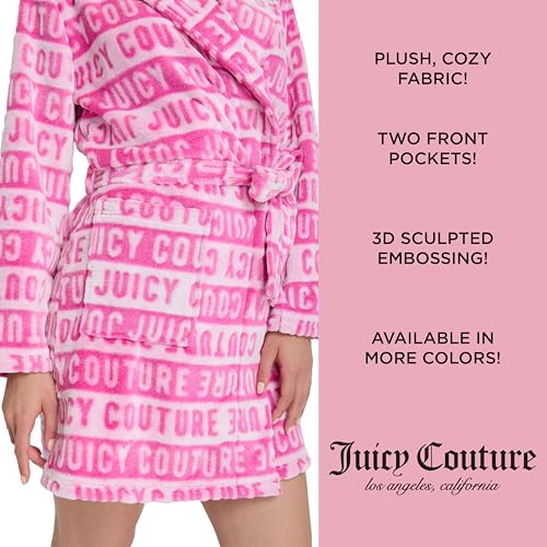 Image of Juicy Couture Women's Super Soft Luxe Plush Shawl Collar Robe