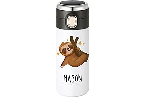 Andaz Press Personalized Kids Stainless Steel Water Bottle: Sloth Water Bottle for Girls