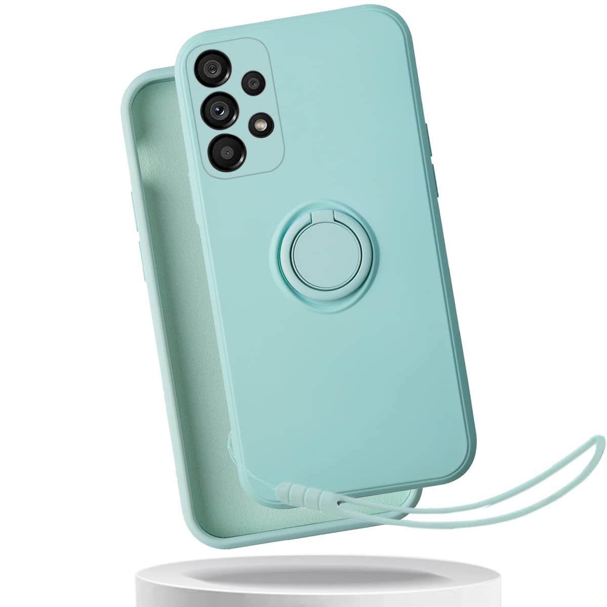 Amazon | 適用 Galaxy A53 5G ケース リング ストラップ付き シリコン