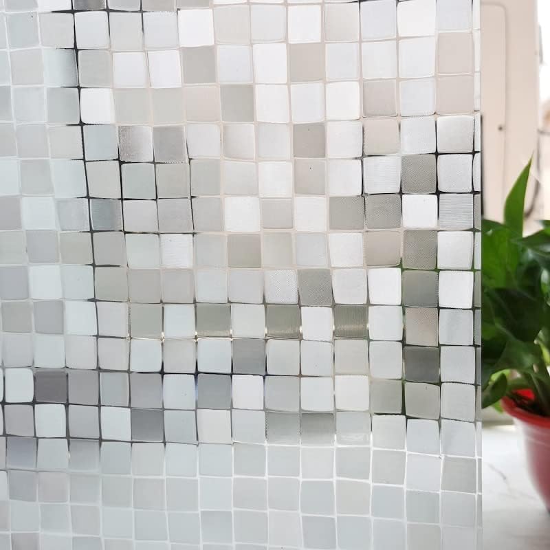 HEXEH Decorative Window Film Static Glue-Free Glass Film Mosaic Glass Sticker Decorative Sliding Door Living Room Balcony Colorful Window Sticker Privacy Window Film (Size : 60x100cm)