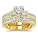2 Rings His and Hers Couple Rings Bridal Sets Yellow Gold Filled Heart Cz Womens Wedding Ring Sets Man Wedding Bands