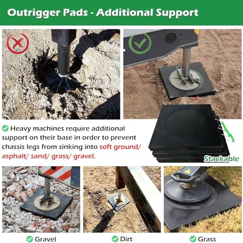 Hochdichte, robuste Ausleger-Wagenheber-Pad, unzerbrechliche Wohnmobil-Fahrwerk-Pads mit Griff, 30,5 cm, 50,8 cm, 61 cm, 61 cm, 71,1 cm breit, stapelbares Stabilisierungspad für Anhänger, Kran