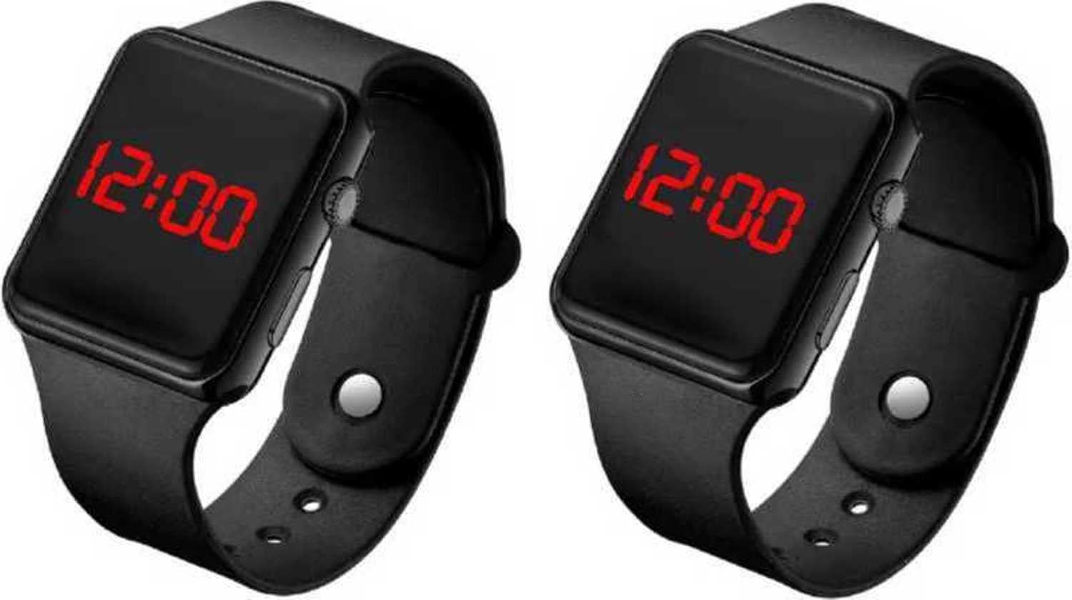 VIN® Square Kids Watch Square Black LED Trendy Combo Pack of 2 Full Black Digital Square Boys and Baby Girls (B09PVCLT1G) Amazon Price History, Amazon Price Tracker