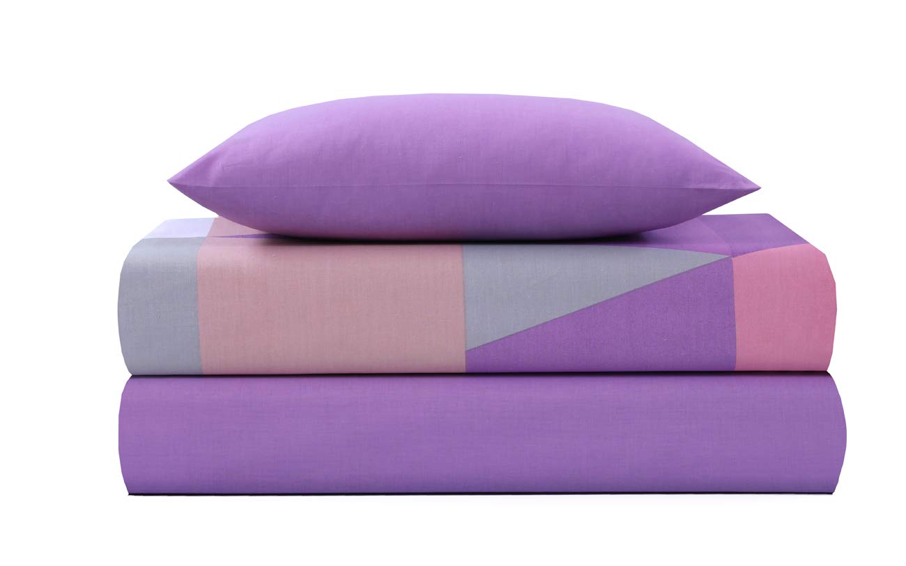 ADP HOME - Juego de funda nórdica 30/27 Estampado Arrayán (Lila, Cama de 105 CM)