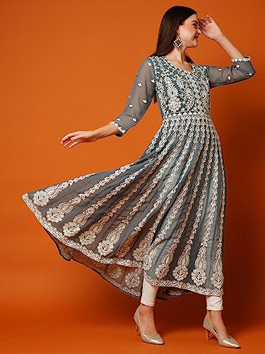 Image of ANNI DESIGNER Women's Georgette Regular Fit Kurta