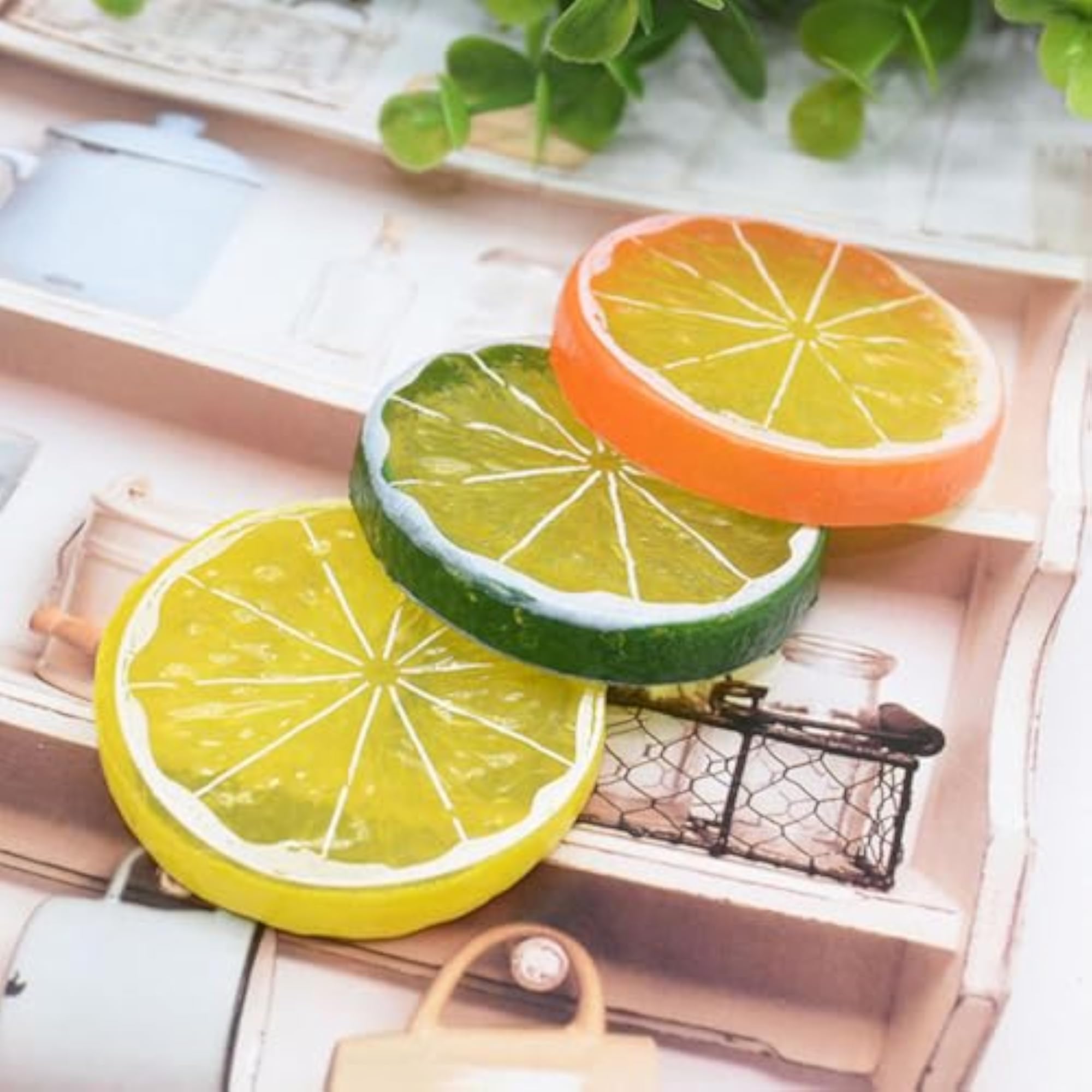 30pcs Realistic Fake Lemon Slices for Home Decor
