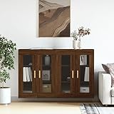 WDGJJFECNMUEHI Armadietti a Parete 2 pz Rovere Marrone Legno Multistrato con Ante Vetro per Soggiorno Cucina Bagno Mobile Pensile Decorativo Organizzazione Spazio