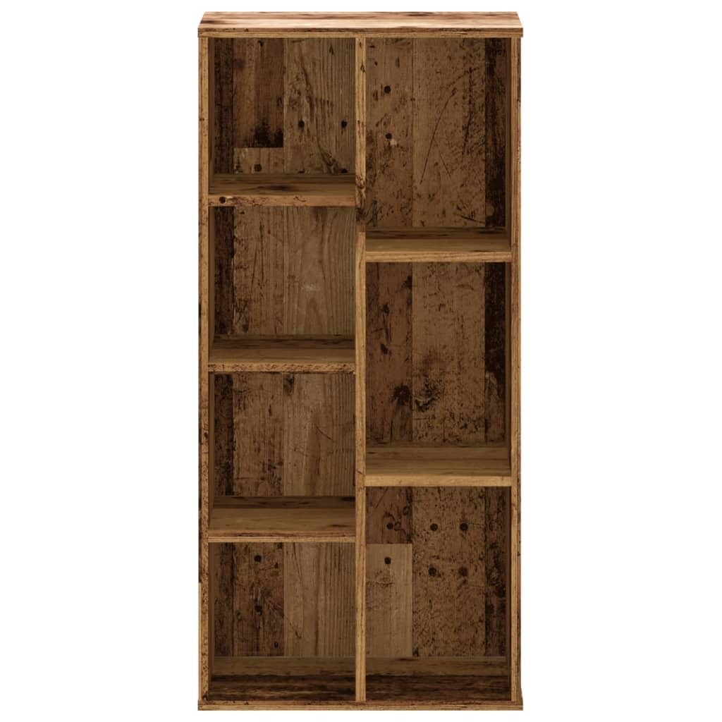Libreria effetto legno anticato, 50 x 25 x 105 cm, divisorio con 7 scomparti, per soggiorno, ufficio, camera da letto, corridoio