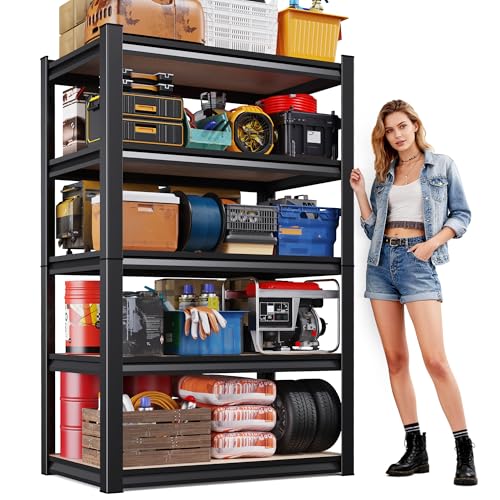 71'H Garage Shelving-5 Tier Garage Storage Shelves,Adjustable Heavy...