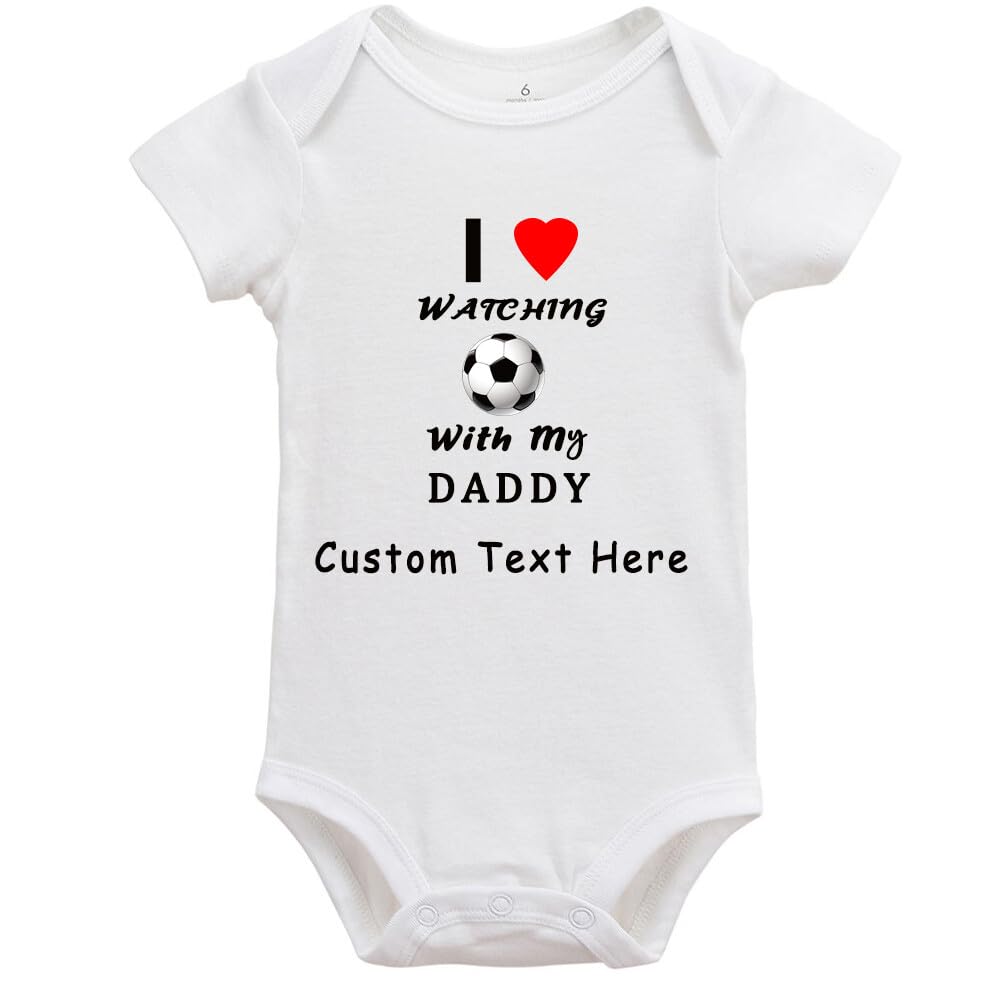 ustom Baby Bodysuit Play Soccer Funny Cotton Clothes Boy & Girl Rompers Short Sleeve