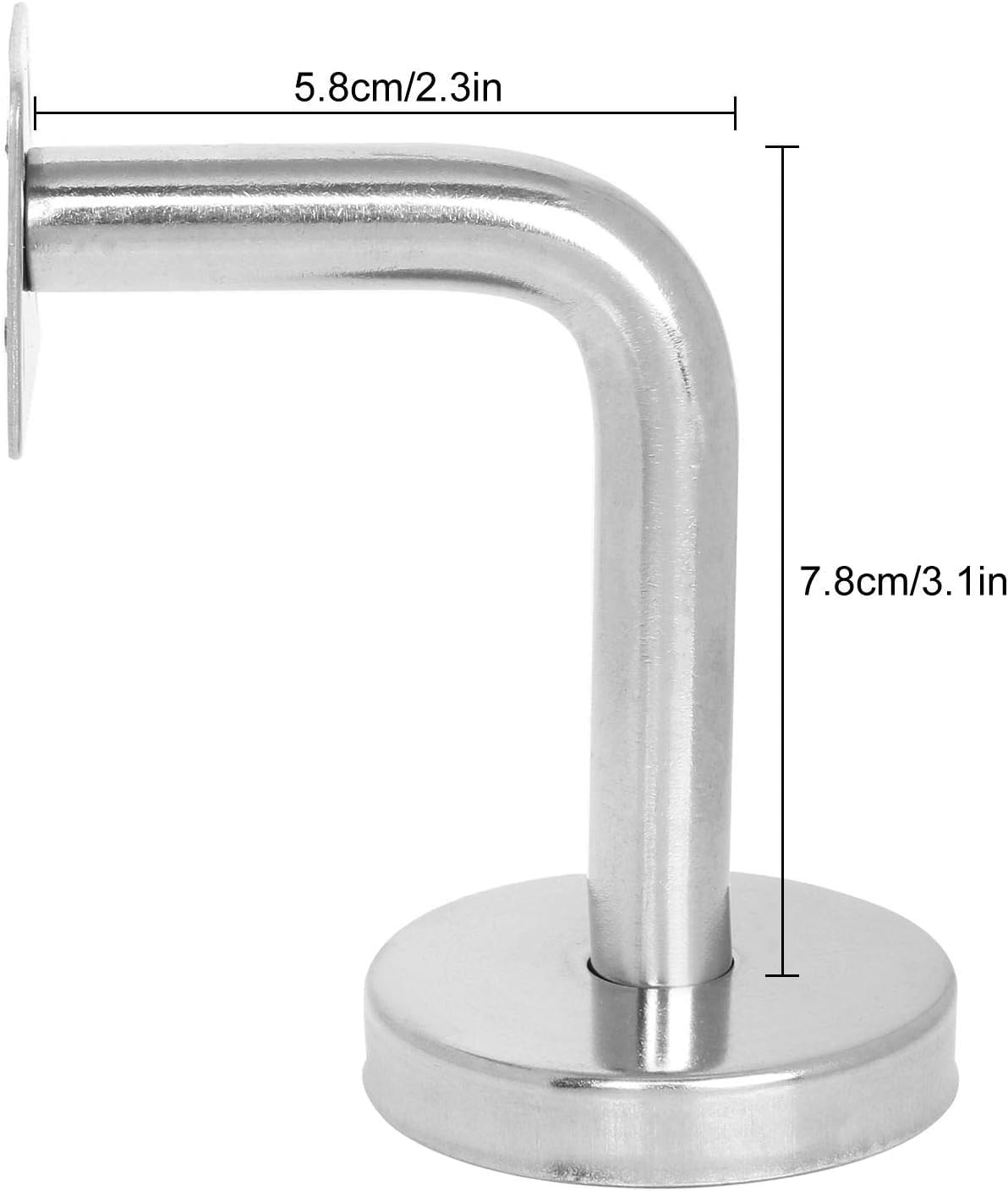 5 Stück Handlaufhalter Edelstahl, Handlaufhalter Handlaufträger, 60x80mm Geländerhalter Handlaufhalter für Flache Treppenhandläufe, Innenwand, Korridor und Holz Geländer