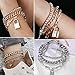 17IF 18 Pcs (6 Pack) Silver Bracelets Set for Women Boho Aesthetic Layered Stackable 14K Bangle Adjustable Cuff Grunge Italian Cuban Charm Chunky Simple Layering Bracelet Jewelry