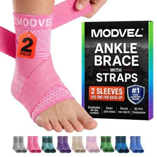 Image of Modvel Foot & Ankle Brace Socks with Adjustable Support Strap - Compression Sleeve for Sprained Ankle, Plantar Fasciitis Relief Tendonitis & Arthritis, Stabilizing Foot & Ankle Support for Women & Men